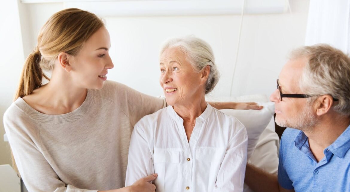 Family discussing Assisted Living Options With a Senior Loved One.